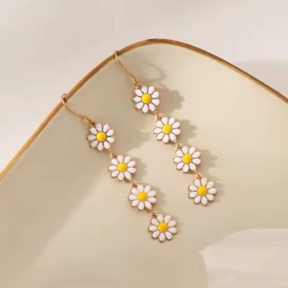 Gold Filled Daisy Dangle Earrings
